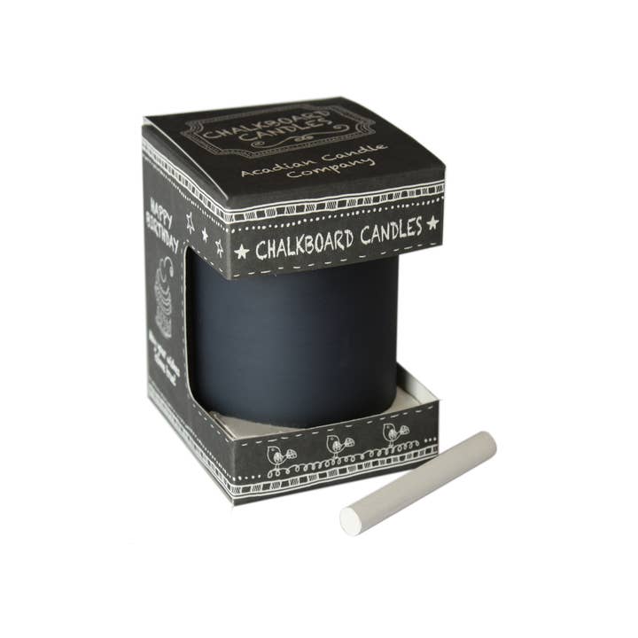 Chalkboard Candles for wholesale by Acadian Candle Company