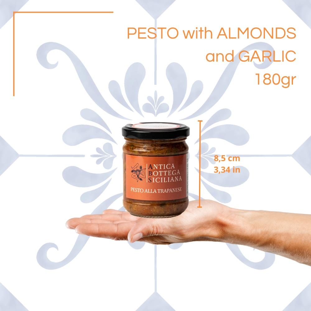 Antica Bottega Siciliana – wholesale Pesto – Trapanese Pesto with Tomato, Almond and Garlic -180g3