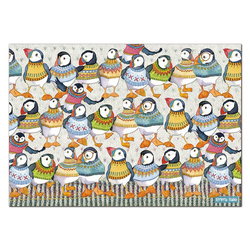 Emma Ball Ltd - Vendita all'ingrosso Puzzle - Adulti - Woolly Puffins, puzzle in scatola da 1000 pezzi2