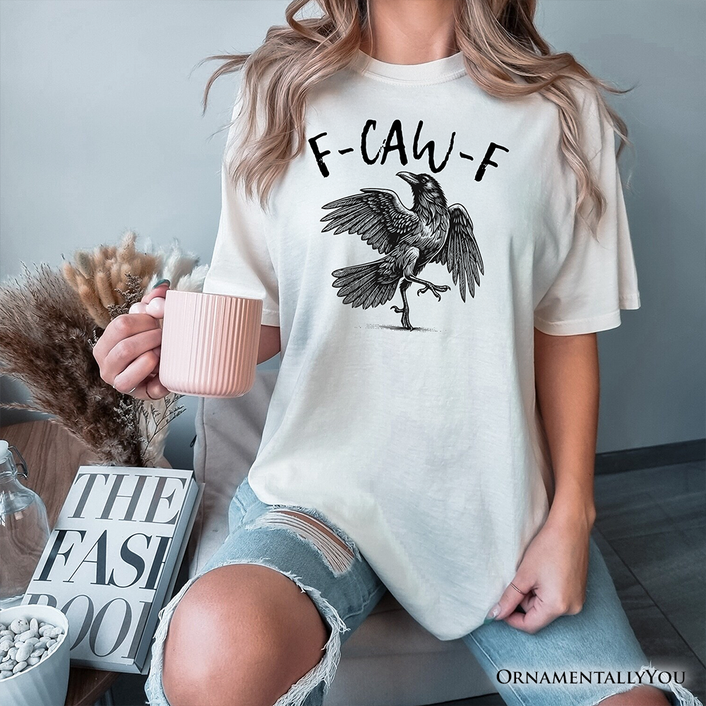 OrnamentallyYou – wholesale Screen printed t-shirt – Women′s –  F-CAW-F Gothic Raven T-Shirt, Snarky Halloween Tee5