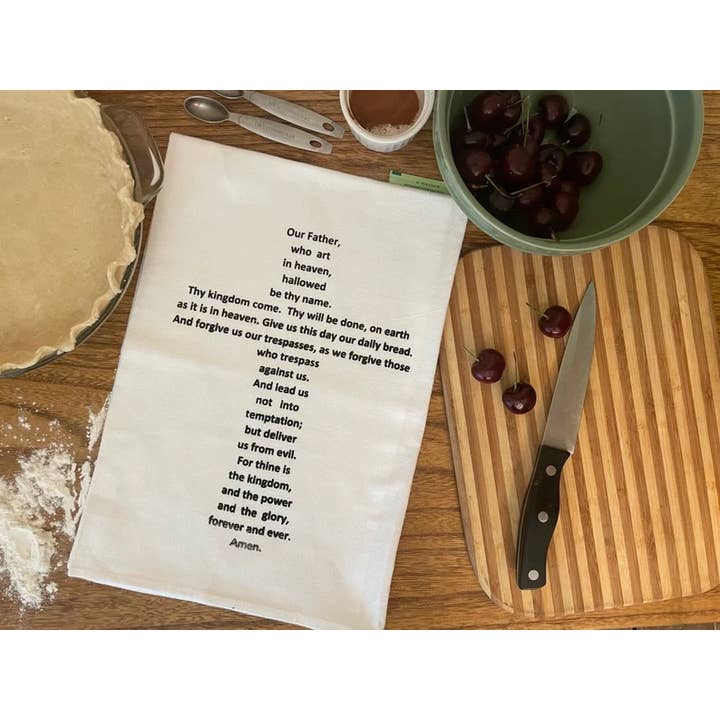 Ons Vader/Ons Gebedskruis... Groot wit 30 x 30"... voor wholesale door Bewilderberries