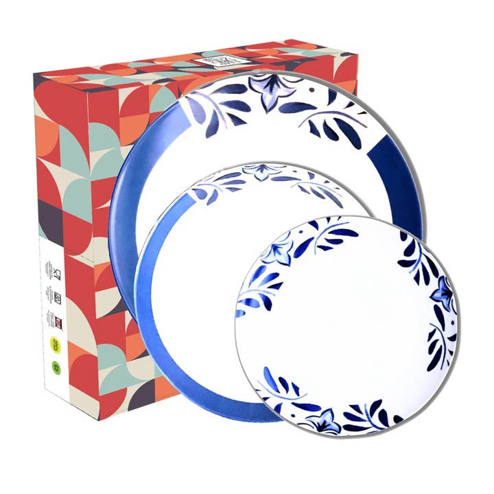 Ceramics SANTORINI - Table Setting set of 3 plates for wholesale by Serafino Zani