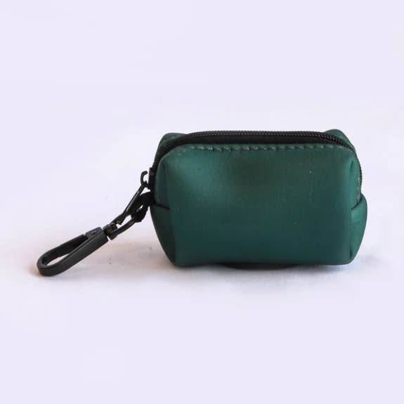Willow Walks fabric poo bag in dark green for wholesale by Willow Walks Studio