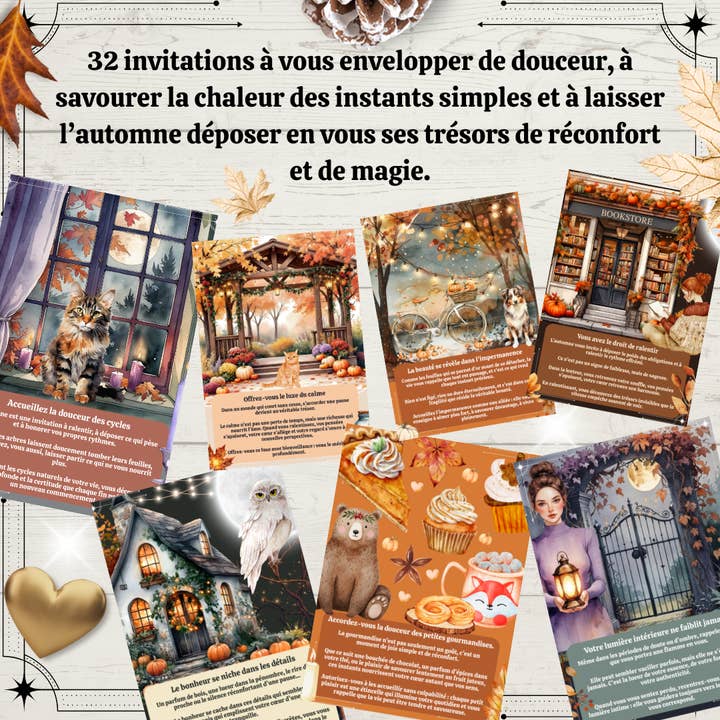 Les Moonettes - Wholesale Tarot Cards - 32 Oracle Cards "The Little Joys of Autumn"2
