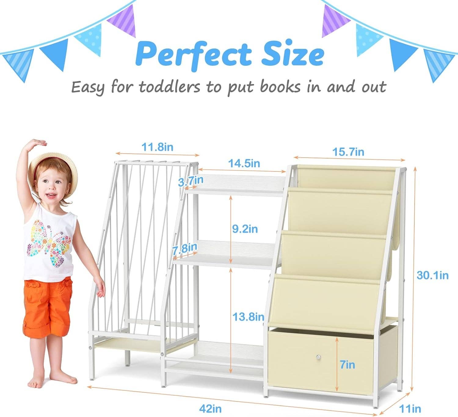 ShipItFurniture - Wholesale Bookcase - Kids Bookshelf 3 Tier Bookcase With Toy Organizer For Kids Rooms1