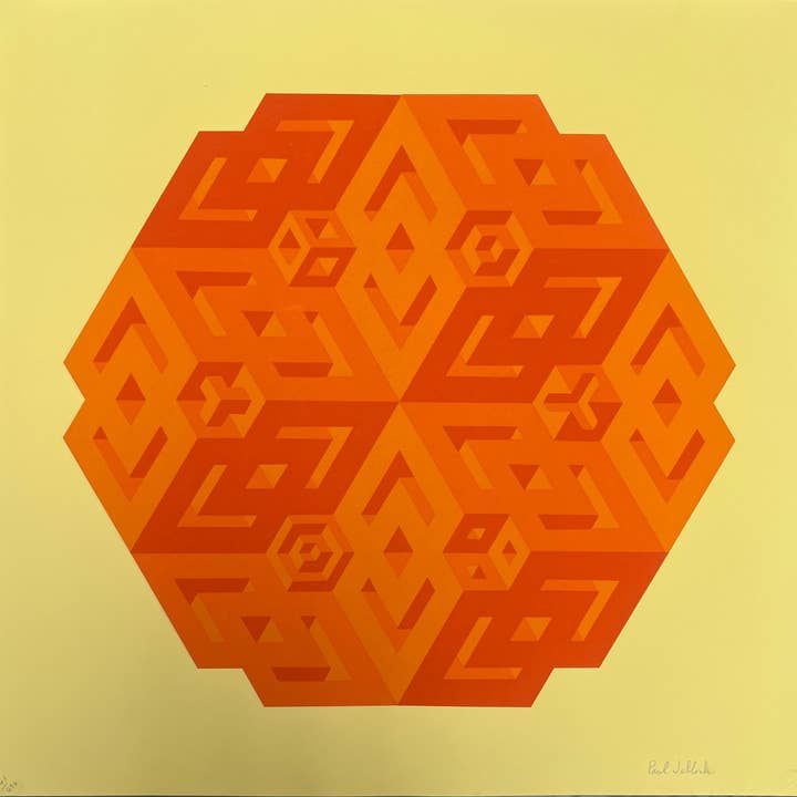 Paul Jablonka Geometric Hand Signed Serigraph Abstract Art for wholesale by Deluxe Fine Art