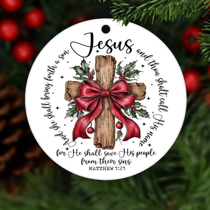 Jesus Cross Christmas Ornament for wholesale by Shades Jewelry & Gifts