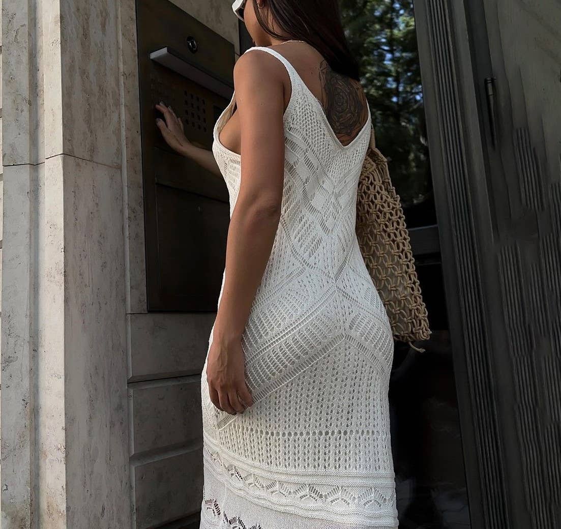 HIDDENBRAND - Wholesale Dress - Women's - French gentle sexy fancy jacquard halter dress9