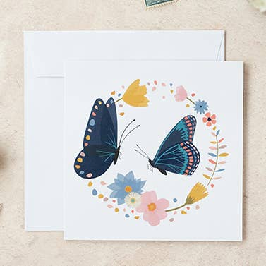 6 biglietti di auguri a farfalla con buste | biglietti di auguri vuoti per la vendita all'ingrosso da parte di Sarah JK Designs