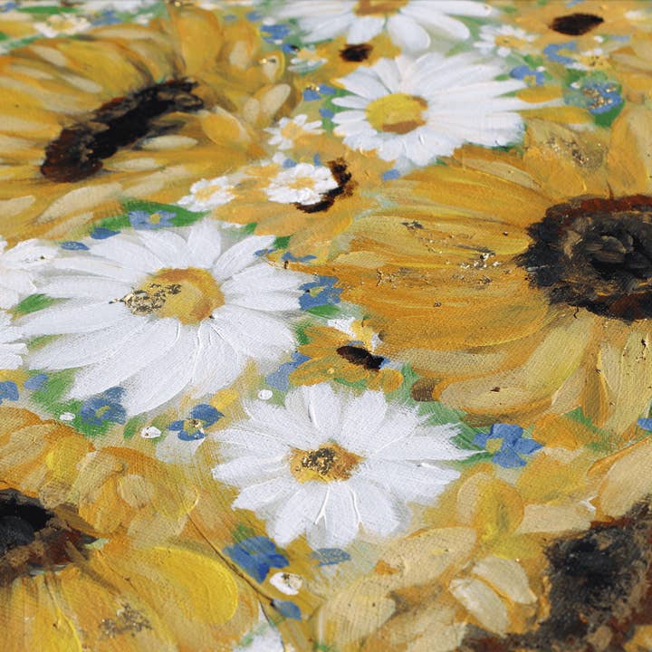 glad you're here co - Wholesale Painting/Drawing - Sunflower and Daisies Abstract Original Painting Acrylic2