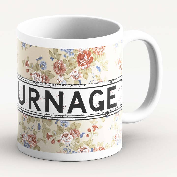 Cream Floral Mug for wholesale by tinned snail