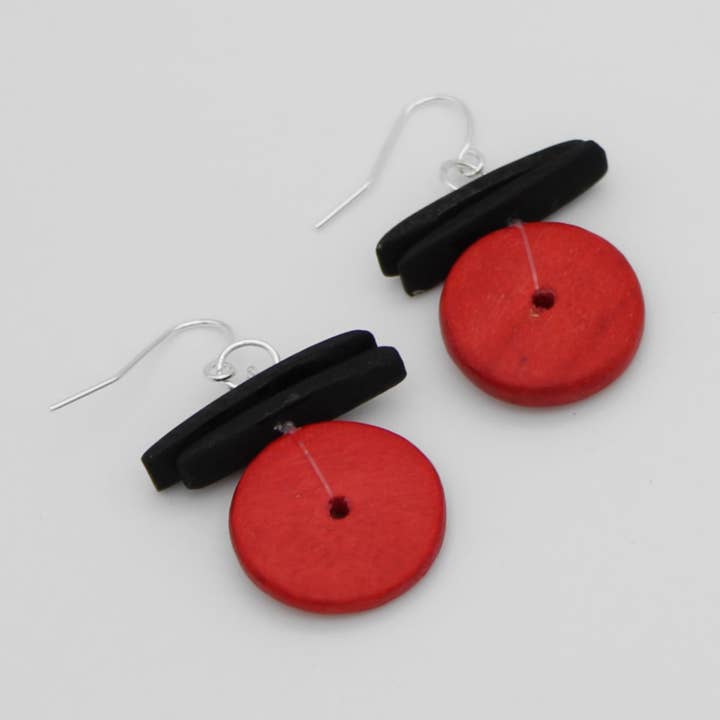 Sylca Designs - Wholesale Dangle Earrings - Red Elaine Earrings2