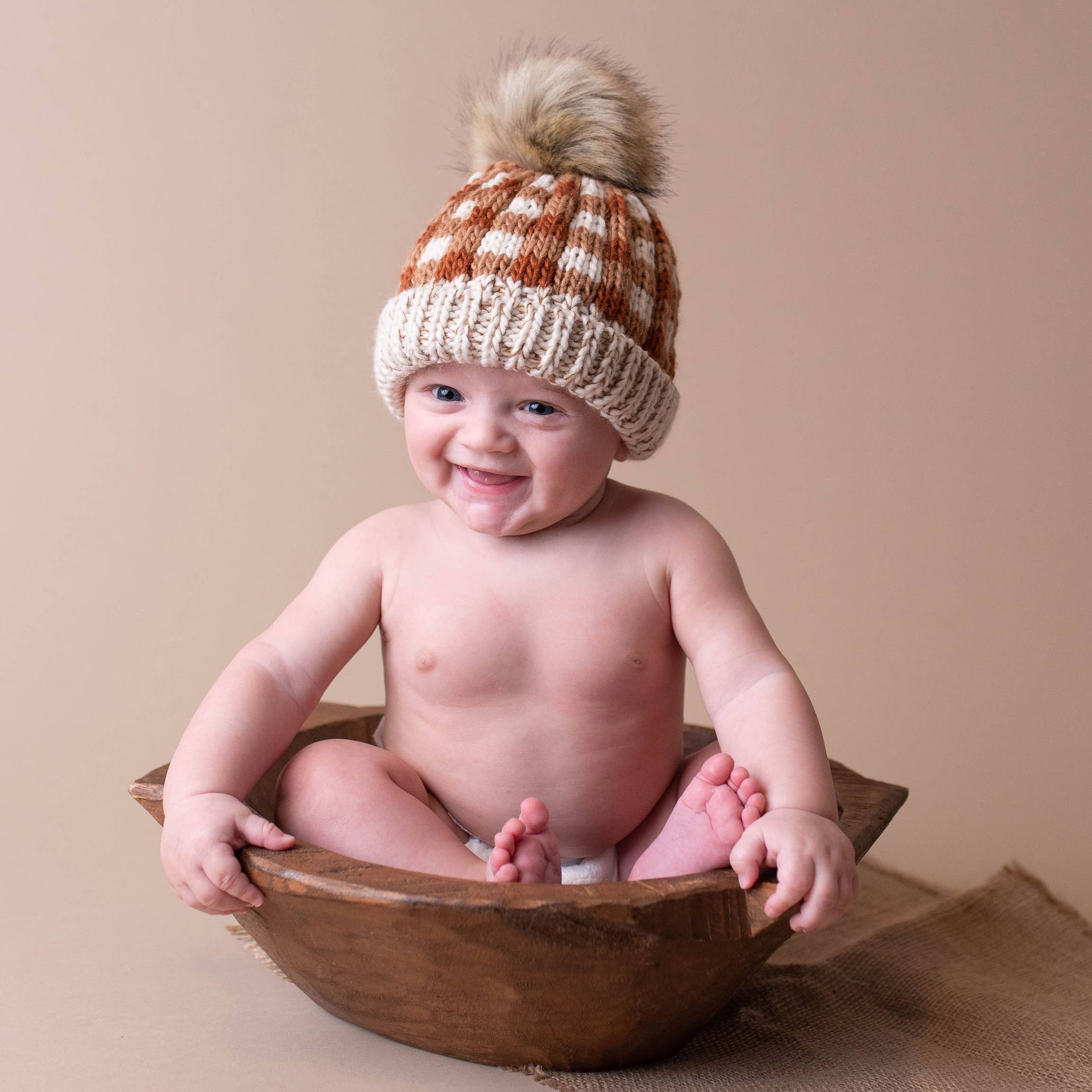 Huggalugs - Wholesale Beanie - Kids - Sienna Buffalo Check Pom Pom Beanie Hat Baby & Kids7