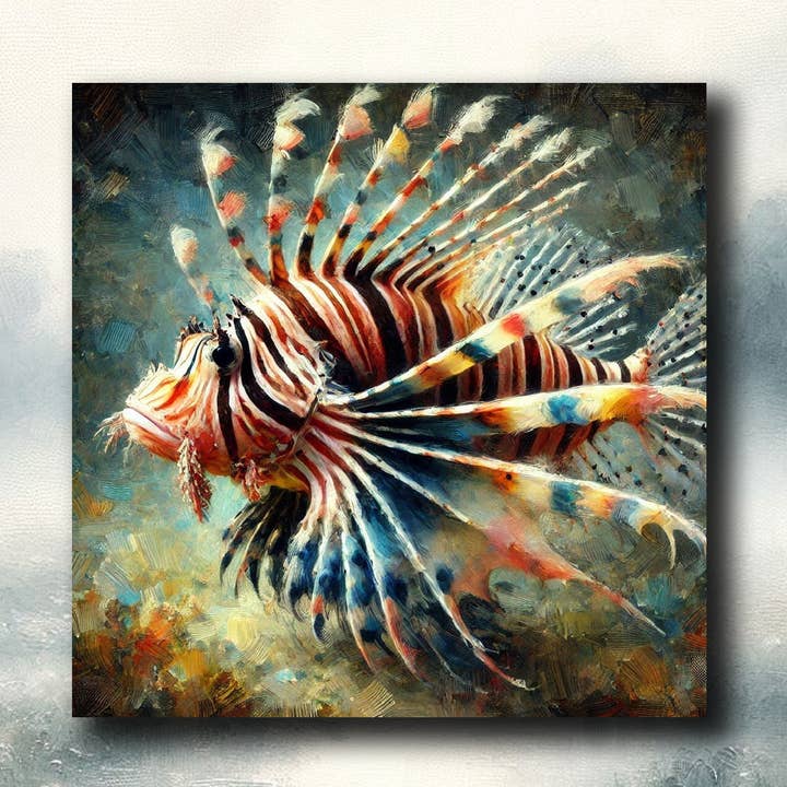 Lionfish Fridge Magnet 55x55mm for wholesale by frostedgrey