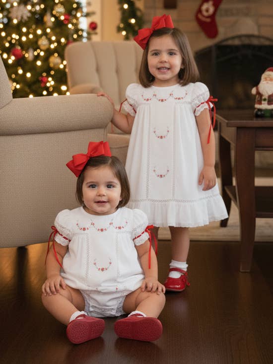 Posh Pickle - Wholesale Dress - Kids - Gilded Noel Holiday Christmas Hand Embroidered White Heirloom Portrait Dress1