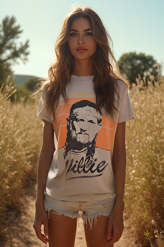 Life Clothing Co – wholesale Screen printed t-shirt – Women′s – Willie Nelson Sunshine Tee0