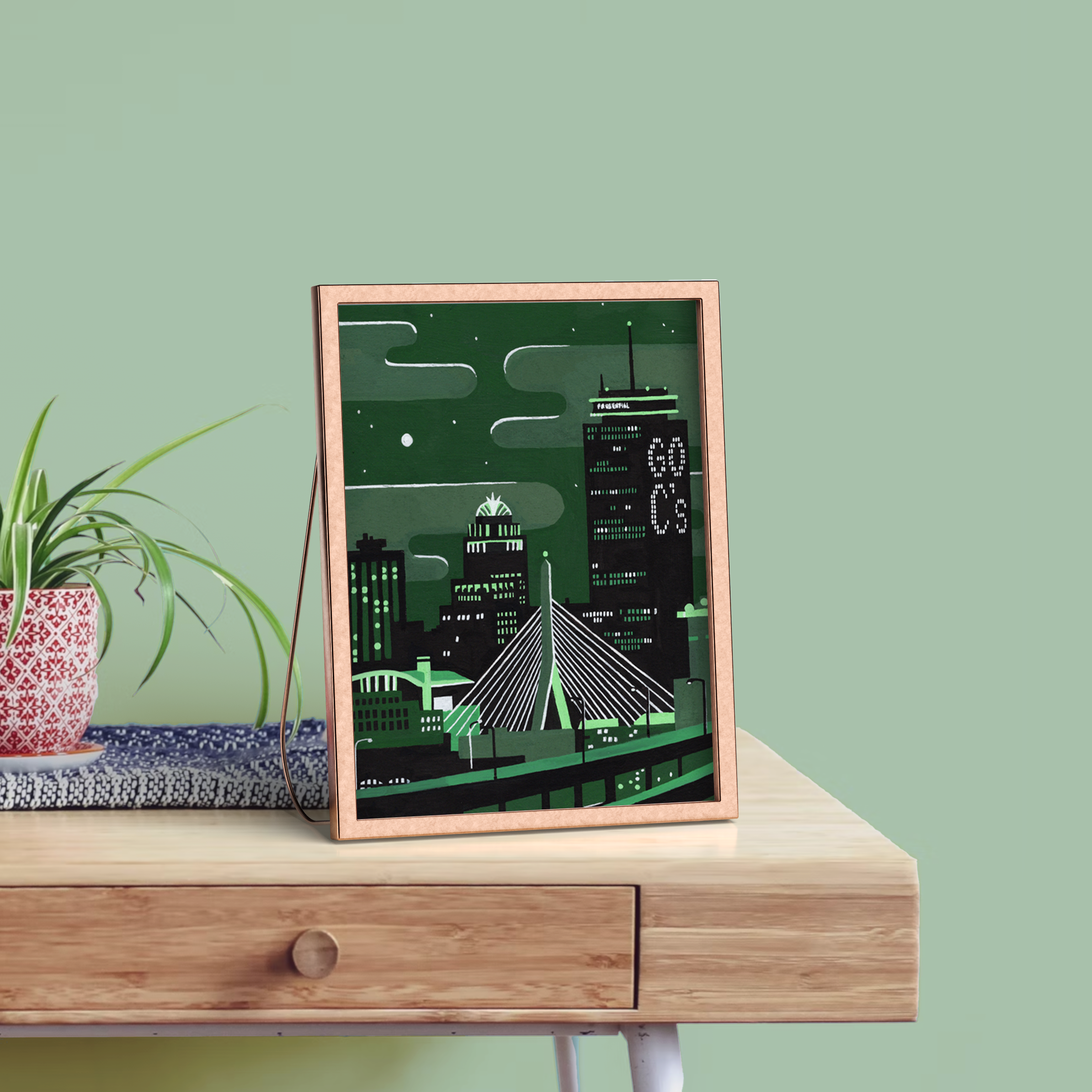 Ohello Boston - Wholesale Art Print - Go Cetlic's on the Pru at Night Art Print0