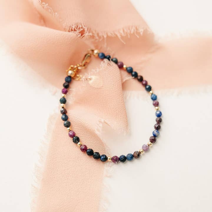 Gold Fill Ruby Sapphire Bracelet for wholesale on Faire2