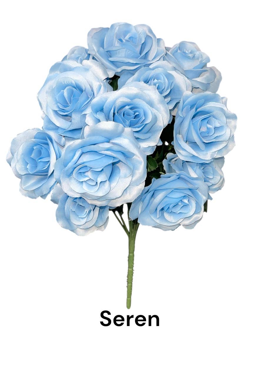 Thompson Wholesale - Wholesale Artificial Flowers - Color Fast Lillian Open Rose Bush (30 PK)32