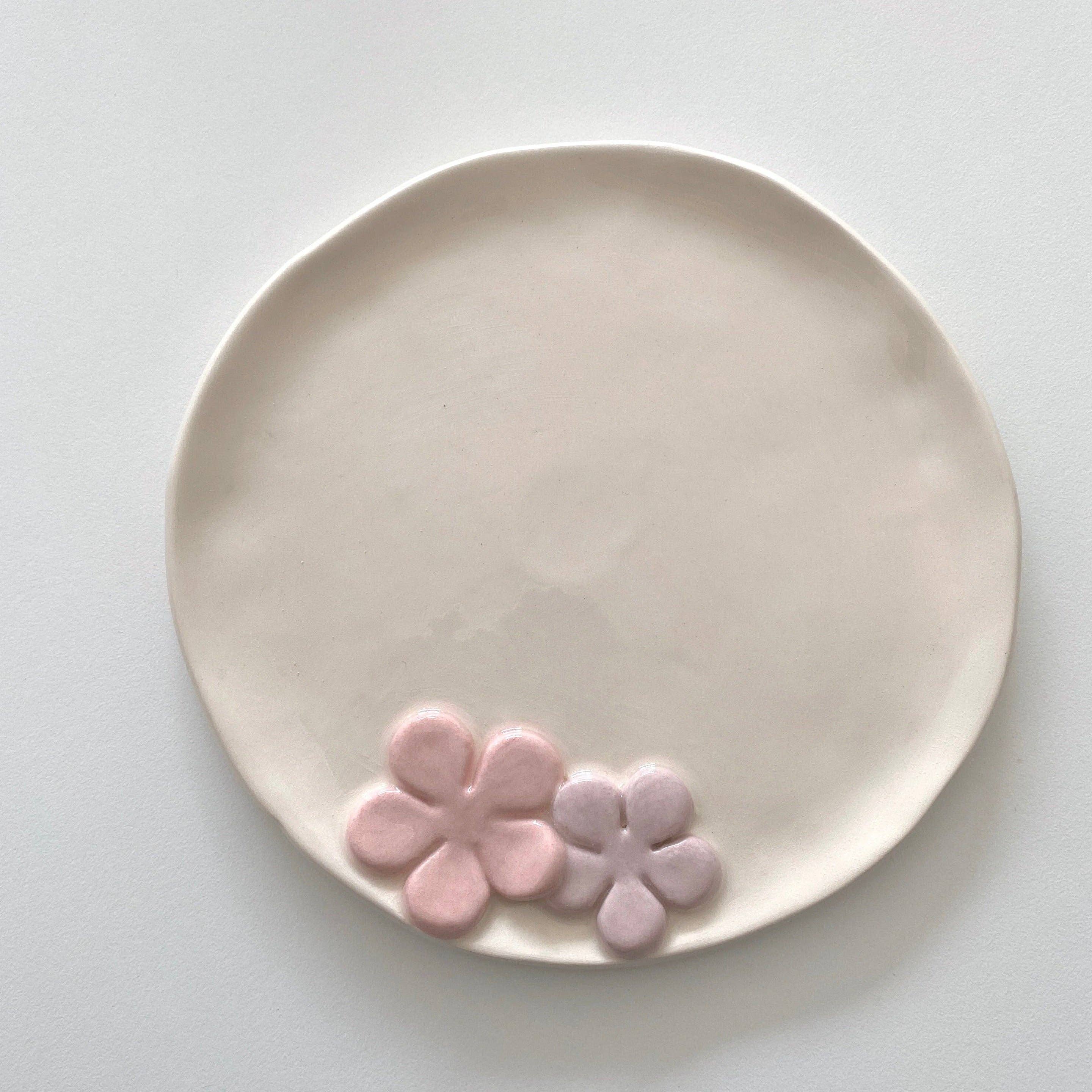 Pipa and Happy - Vendita all'ingrosso Piatto - Piatto Iris in ceramica fatto a mano con decorazione a fiore1