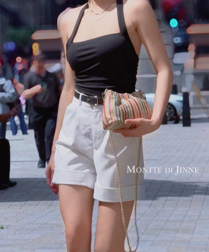 EN FÄRG Italiensk handgjord väska i raffia med färgglada ränder för wholesale på Faire1