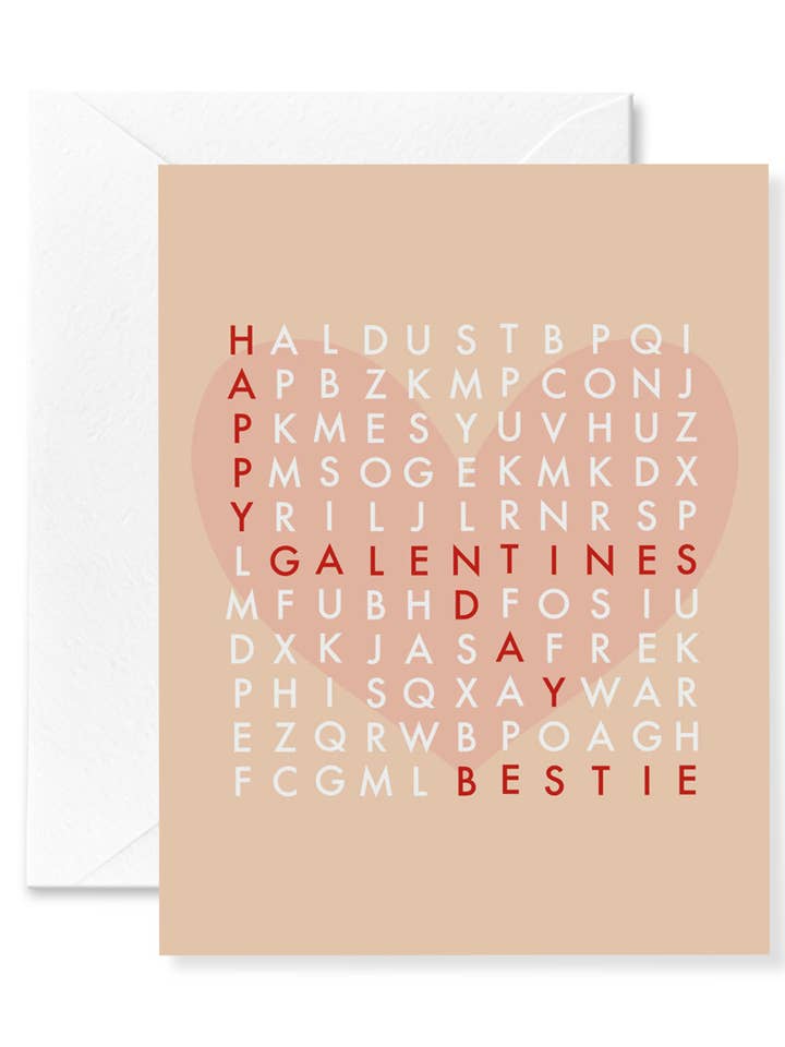 Carte de mots croisés Galentine pour la vente par Announce Divinely