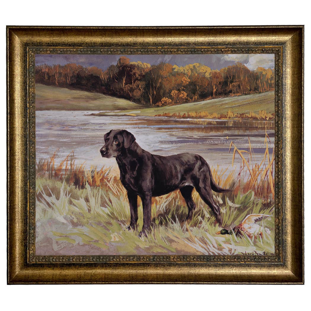 Madison Bay Co. - Historical Home Decor Reproductions - Wholesale Art Print - Labrador Retriever with Duck Framed Painting Print on Canvas66