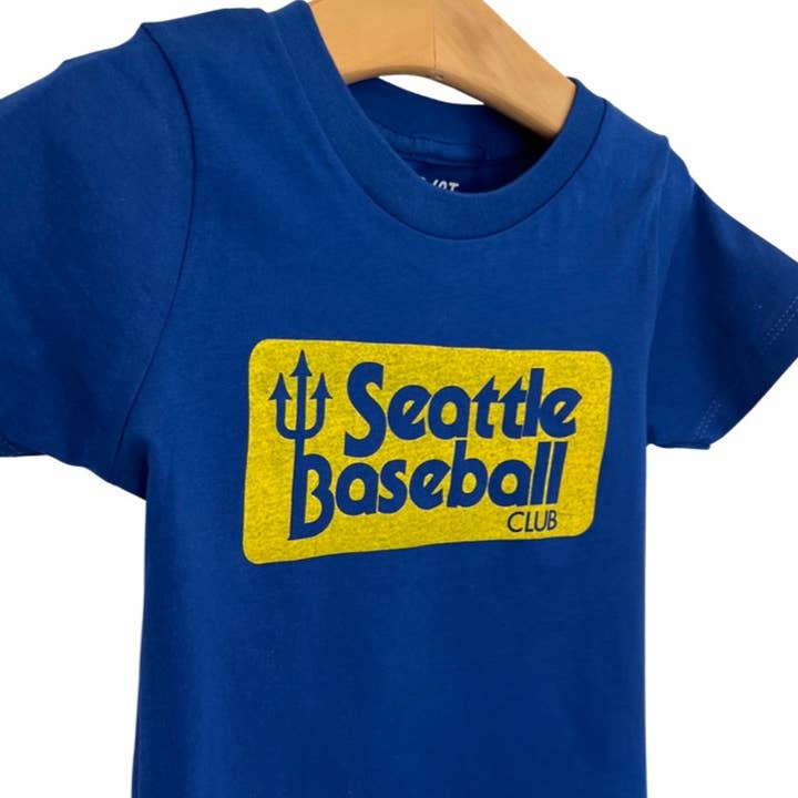 Seattle Baseball Club Blue unisex baby and kids t-shirt for wholesale by Sweetpea and Boy