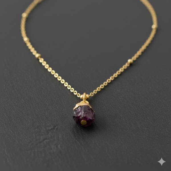 Colgante de granate hecho a mano en forma natural bañado en oro para venta al por mayor de Aromatik Australia