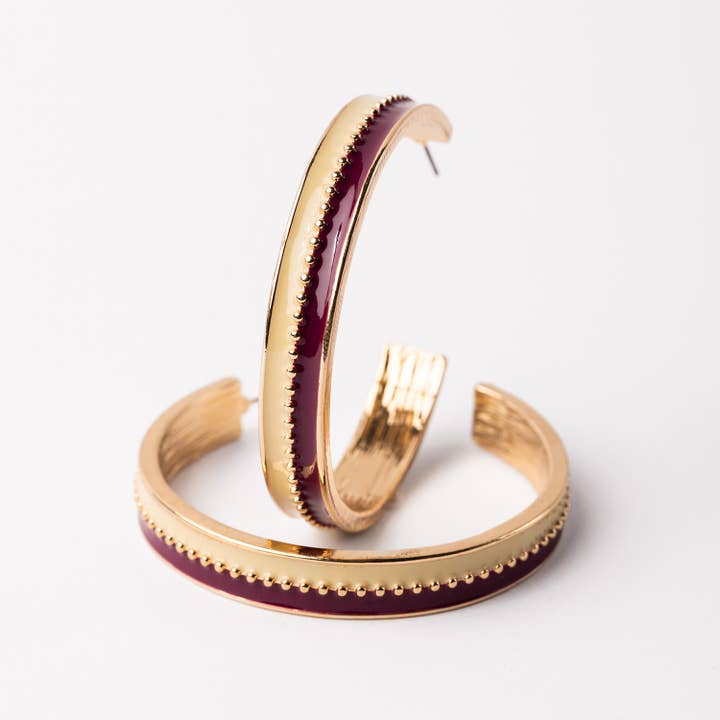 Earrings Meaghan Garnet & Gold L for wholesale by Michelle McDowell