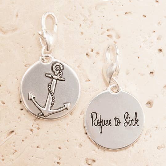 Anchor “be Strong”- Silver 1-tone Medallion for wholesale by Amanda Blu