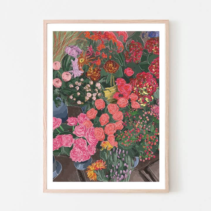 Imprimé Florals London England UK « London Flower Shop » pour la vente par Cambridge Purple