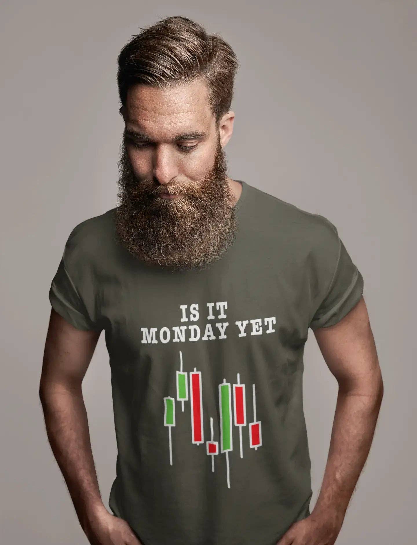 ULTRABASIC - Wholesale Screen Printed T-Shirt - Men's - Men’s Graphic T-Shirt Is It Monday Yet Stock Market Traders Aqua Gift Idea12