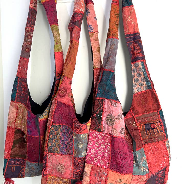 Meghcraft - Wholesale Tote Bag - Women's - Indian Vintage Patchwork Jhola Bag - Crossbody Bag Boho Bag