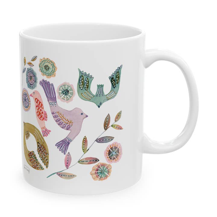 Mug, 11 oz | Birds of Peace Artistic Design for wholesale by Dina Judaica