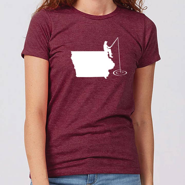 T-Shirt Mulher de Pesca Iowa por atacado de Iowa Awesome