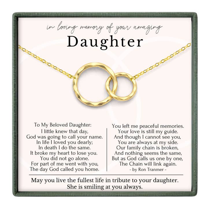 Sympathy Gift for Loss of Daughter Memorial - Gold Silver for wholesale by hope love shine