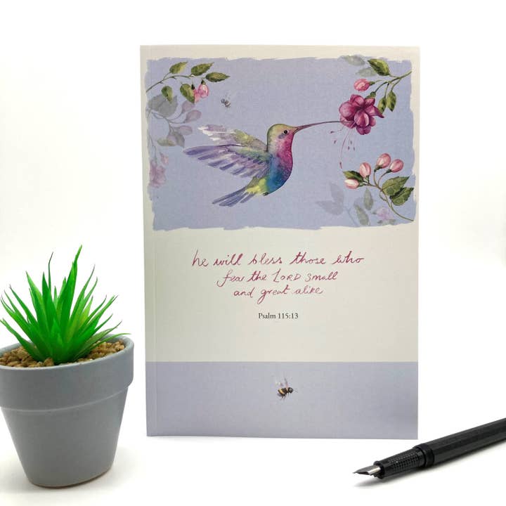 Hummingbird Lined A5 Notebook for wholesale by Forget-me-not Christian Cards