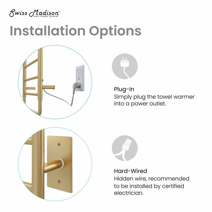 Swiss Madison - Wholesale Towel Holder/Hanger - Ivy 8-Bar Electric Towel Warmer in Brushed Gold7