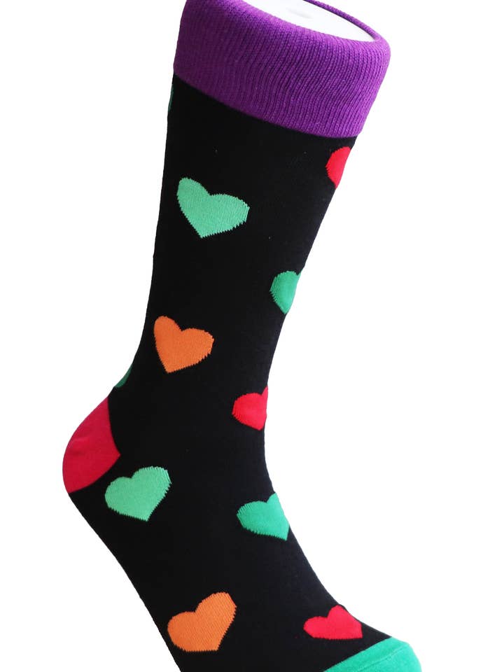 Calcetines novedosos unisex Love Hearts Color Valentine para venta al por mayor de SoXcellent