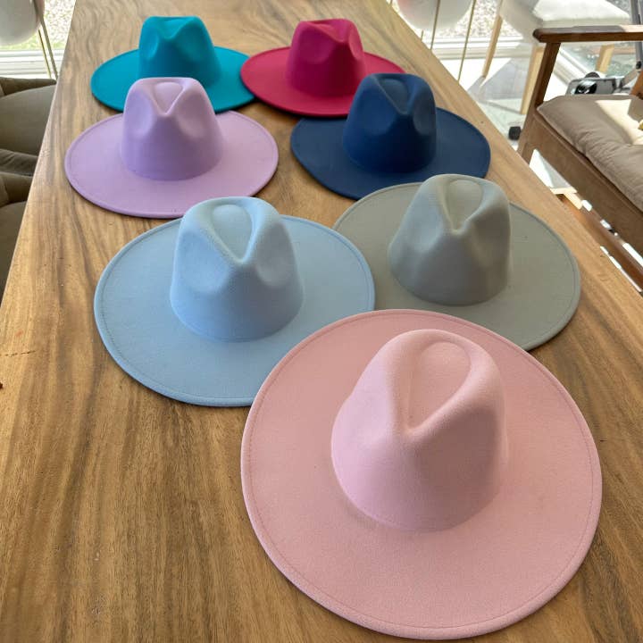One and Only Accessories - Wholesale Fedora - Women's - Best seller Fashion Classic Wide Brim Felt Hat New Color