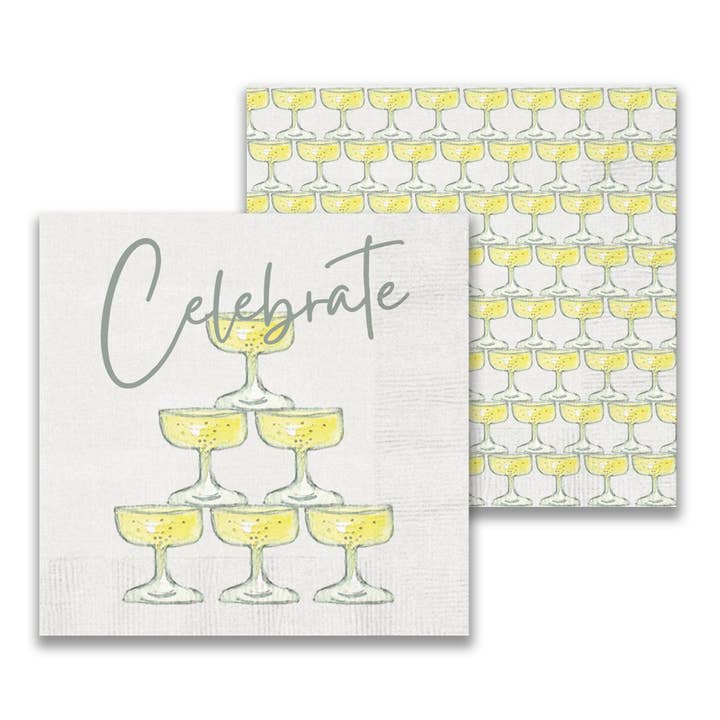 Celebrate Champagne Cocktail Napkin for wholesale by French Graffiti
