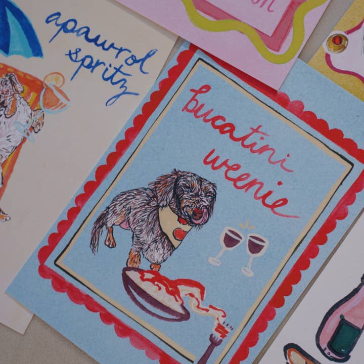 artxnikki – Großhandel Kunstdruck – Dackel-Kollektion: Bucatini Weenie Kunstdruck2