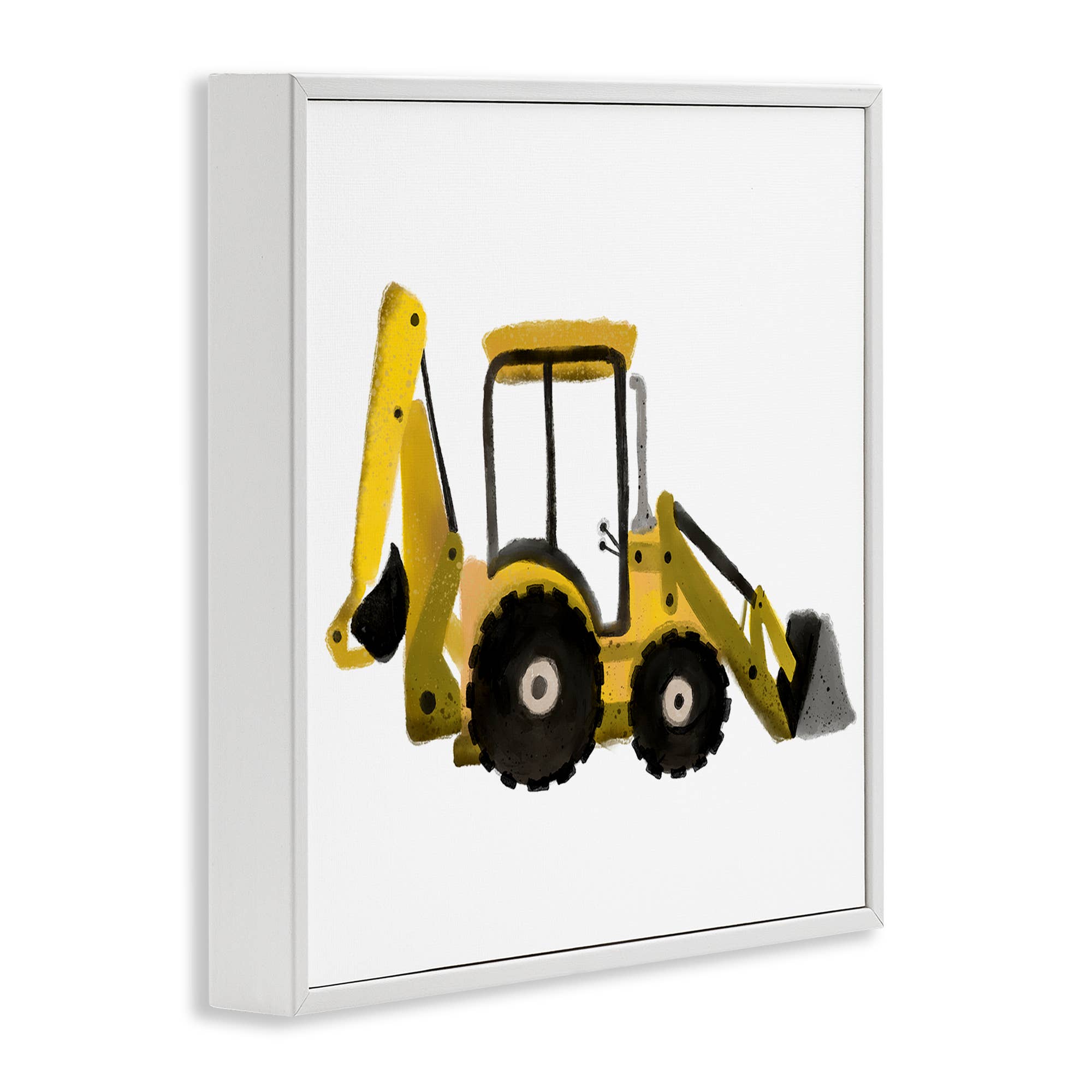 Stupell Industries - Vendita all'ingrosso Decorazione da parete - Bambini e neonati - Arte Incorniciata con Bulldozer Semplice Giallo27
