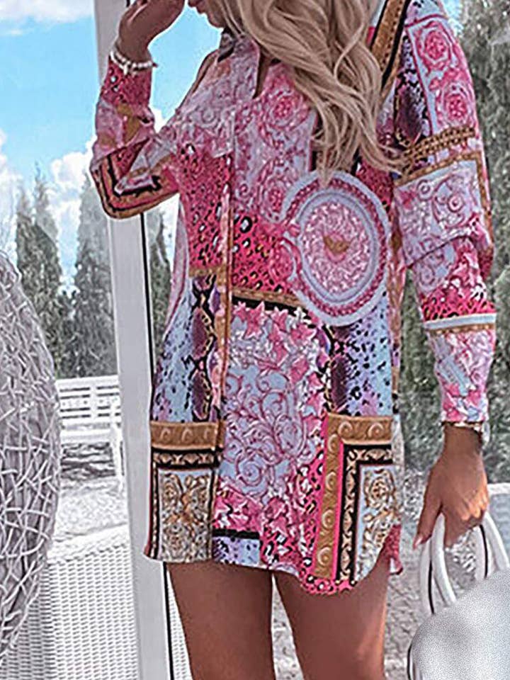 HOT PINK cheetah scarf print long sleeve shirt for wholesale on Faire