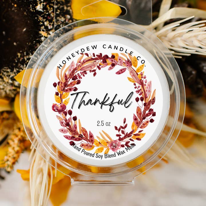 Thankful Wax Melt 2.5oz for wholesale by Honeydew Candle Co.