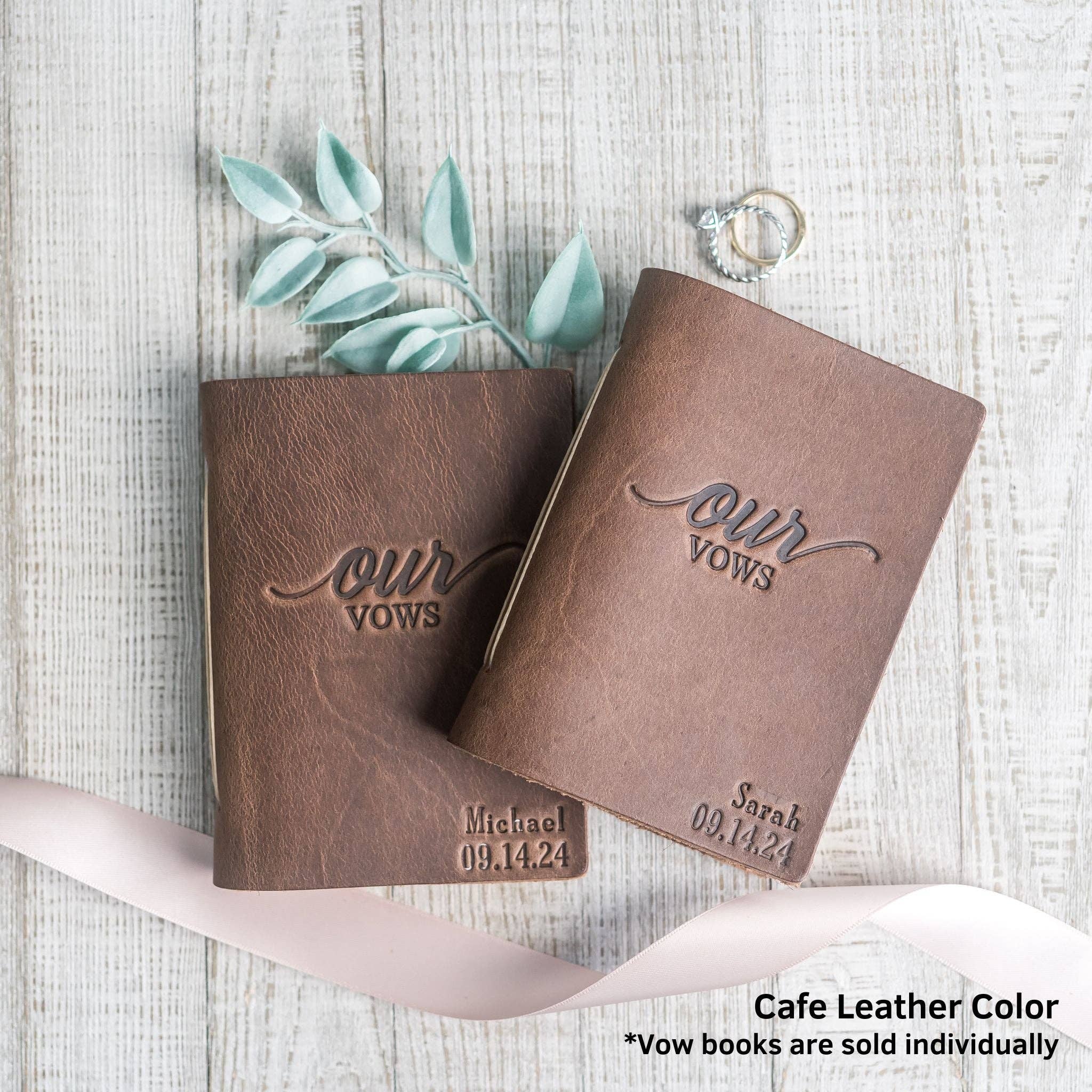 Ox & Pine - Wholesale Notebook - Our Vows Personalized Leather Wedding Vow Books with Name and/or Date5
