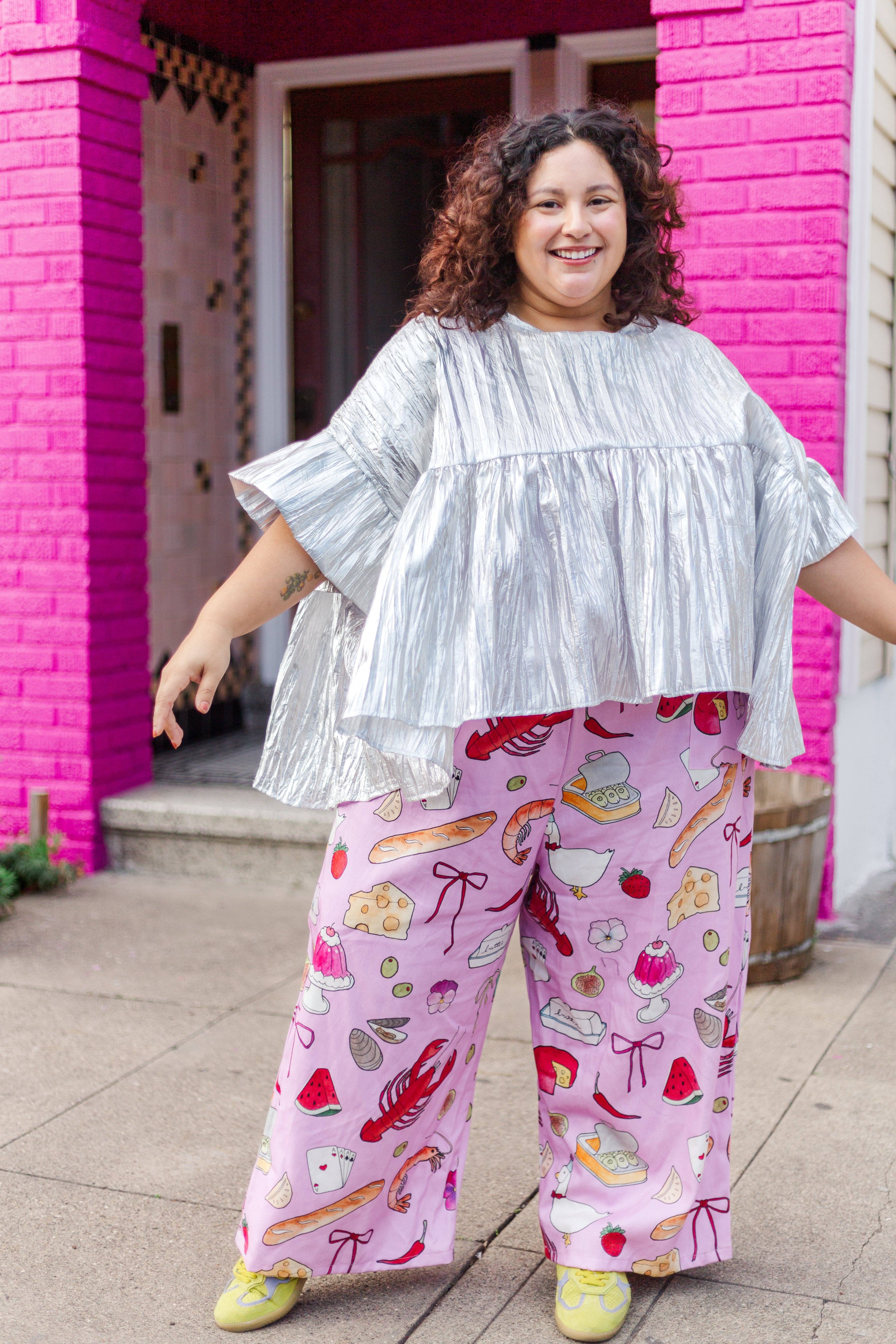 Nettle Studios - Wholesale Blouse - Women's - Size-Inclusive Plus Size Womens Silver Metallic Gathered Top30