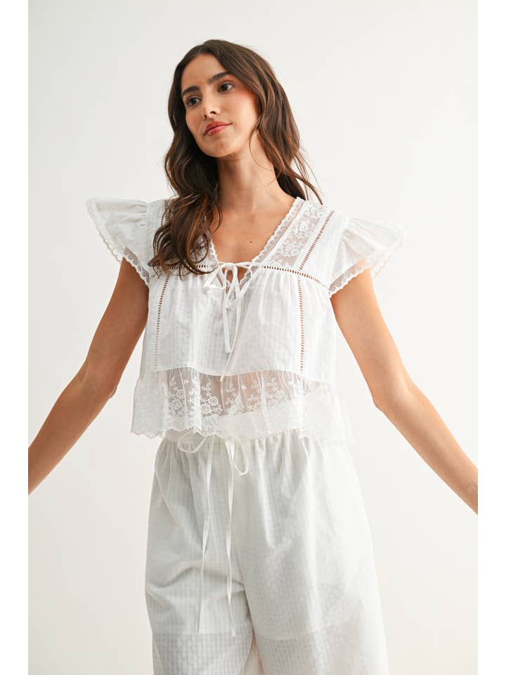 Camellia - Vente Chemisier – femme - BLOUSE À DENTELLE CST10128J13