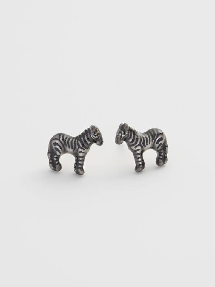 Zebra Stud Earrings - UK, US & EU for wholesale by Fable England